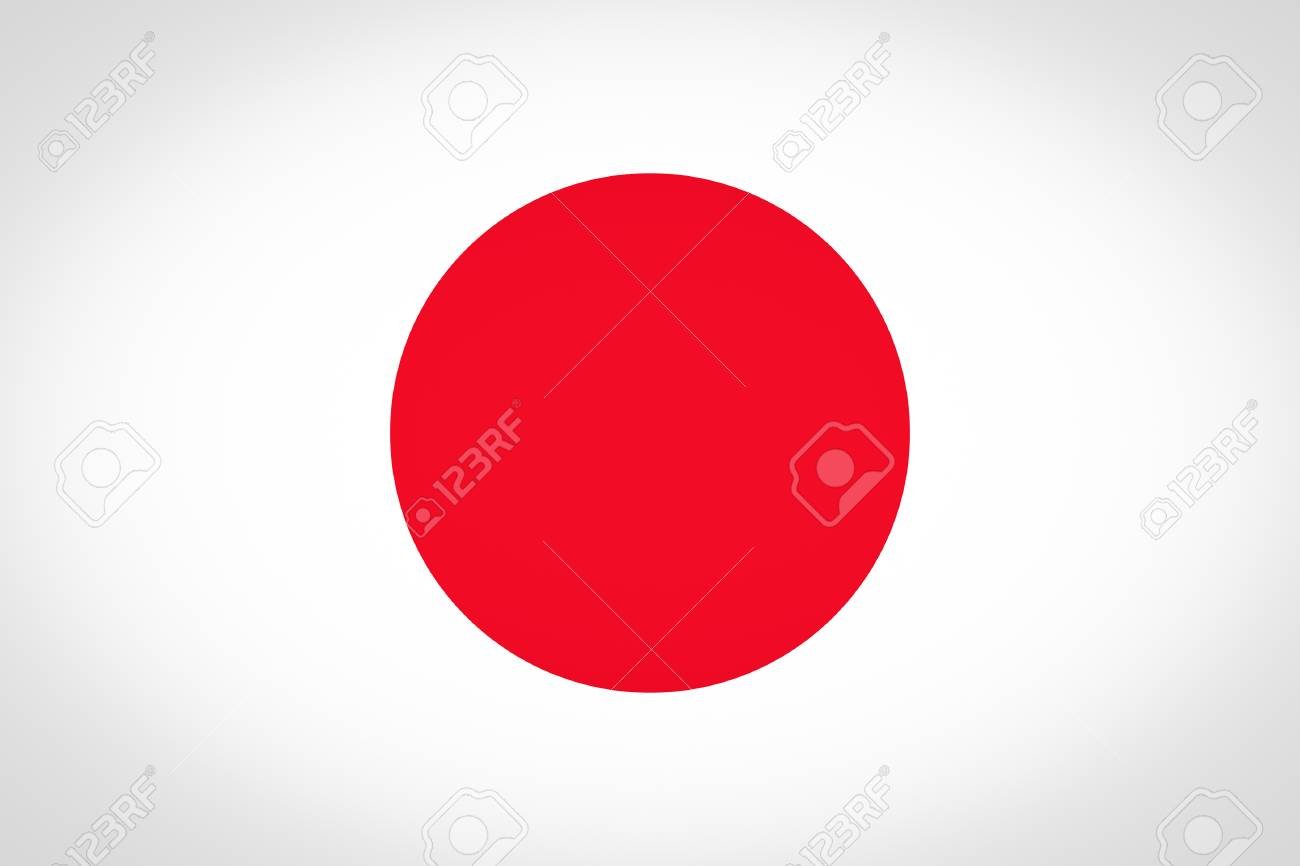 Japanese flag of Japan - Proportions: 3:2 - Colours: Red, White vignetted